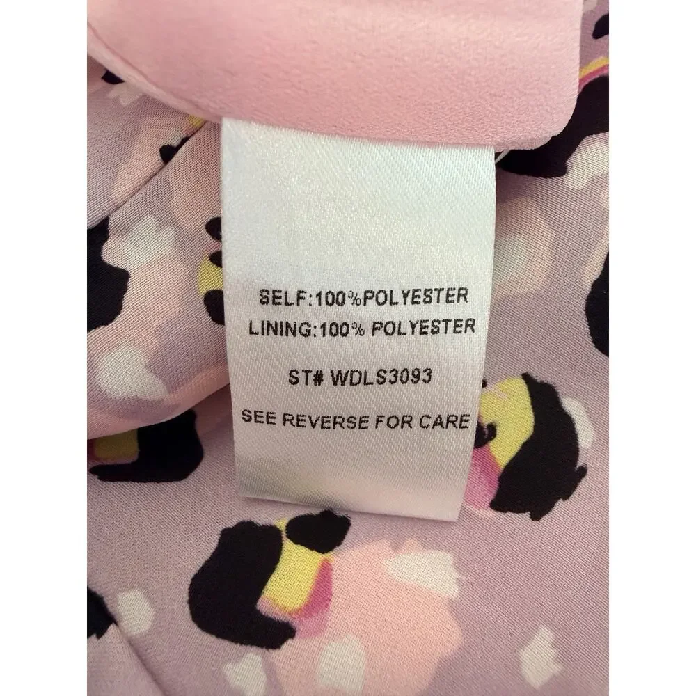 Lost + Wander Satin Pink Leopard Print Wild Child Mini Dress - Womens Large